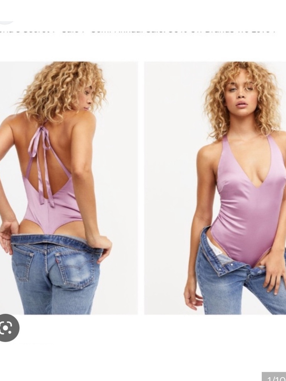NEW For Love& Lemons xVictoria’s Secret Aries Stevie Bodysuit Purple Halter XXS